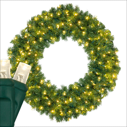 Olympia Pine Prelit LED Wreath, Warm White Lights