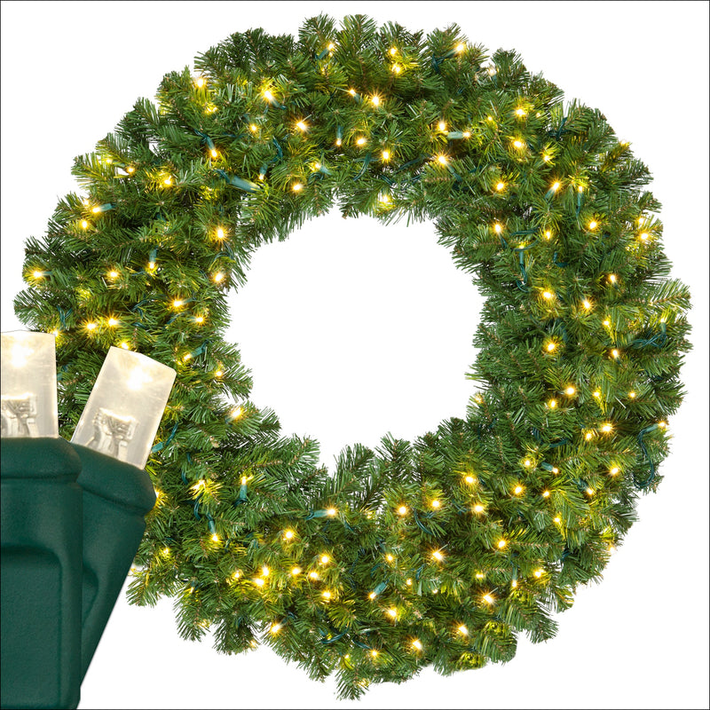 Olympia Pine Prelit LED Wreath, Warm White Lights