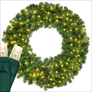 Olympia Pine Prelit LED Wreath, Warm White Lights