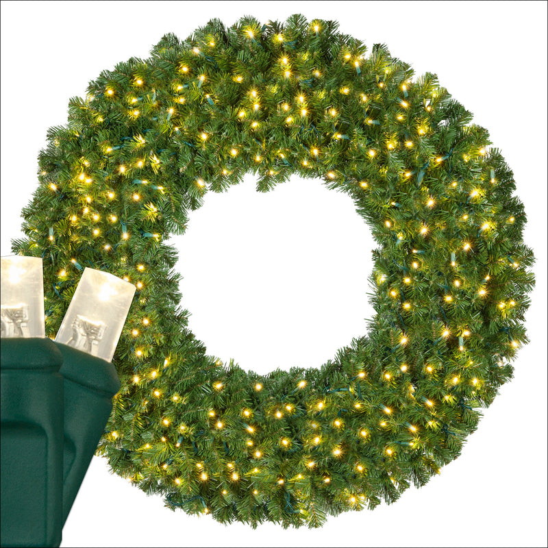Olympia Pine Prelit LED Wreath, Warm White Lights