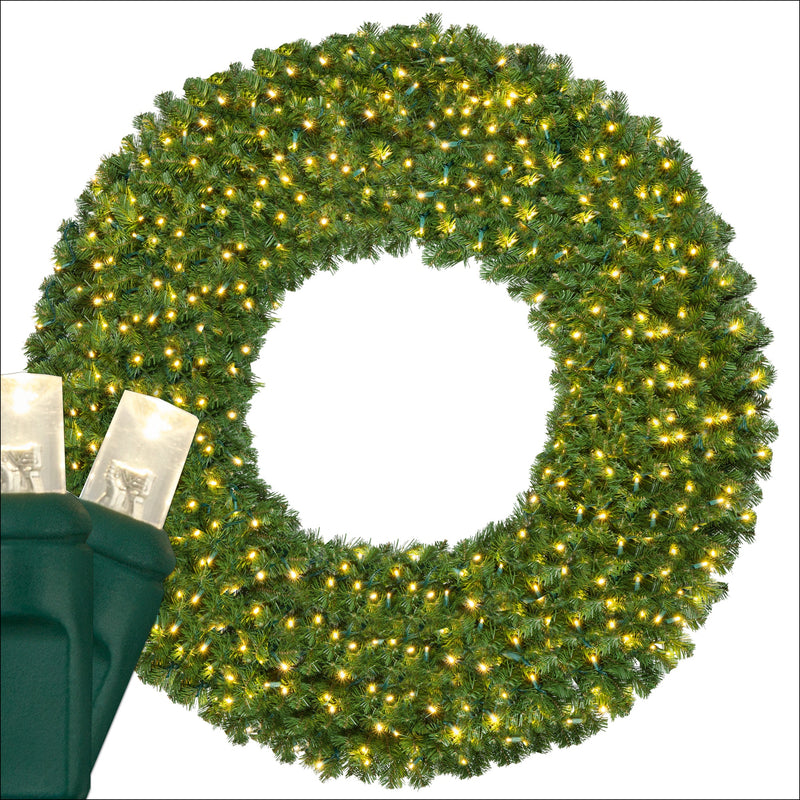 Olympia Pine Prelit LED Wreath, Warm White Lights