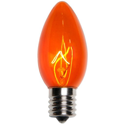 C9 Amber / Orange Triple Dipped Transparent Bulbs