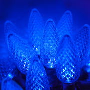 25 C9 Blue Commercial LED Light String, Green Wire, 12-inch Spacing