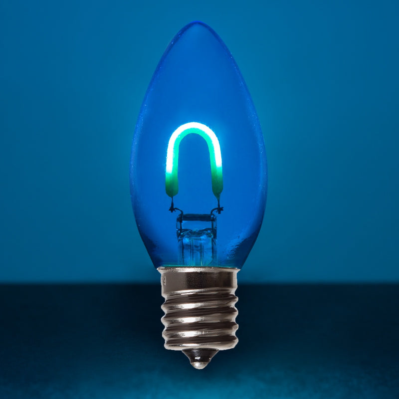 C9 Satin Glass Warm White FlexFilament LED Bulbs