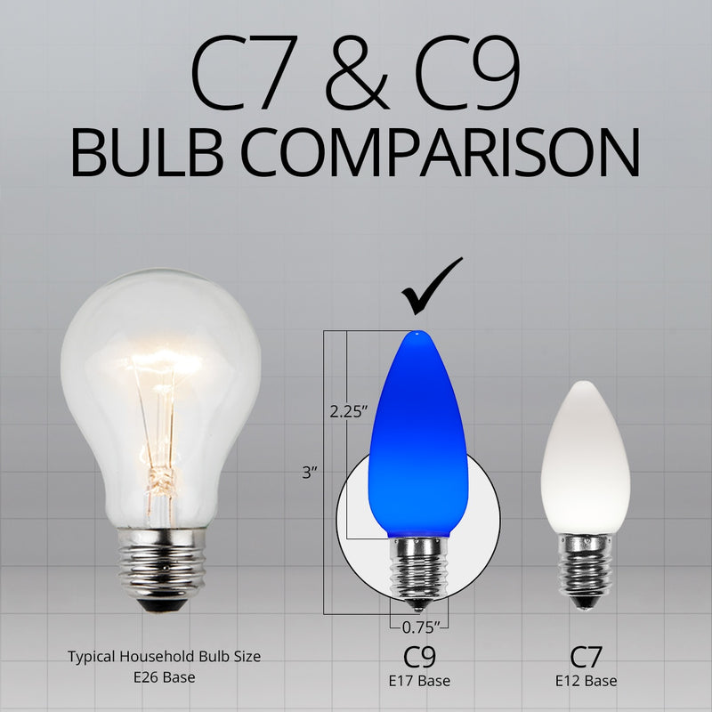 C9 Opaque Blue OptiCore LED Bulbs