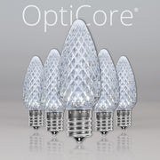 C9 Cool White OptiCore LED Bulbs, Box of 25