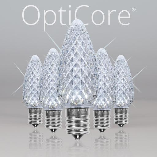 C9 Twinkle Cool White OptiCore LED Bulbs