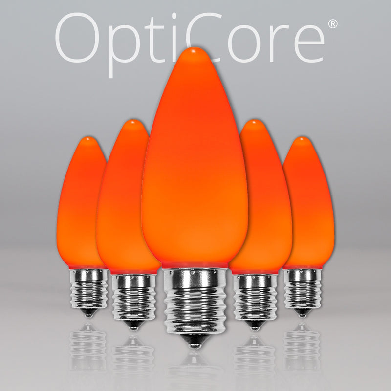 C9 Opaque Amber OptiCore LED Bulbs