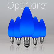 C9 Opaque Blue OptiCore LED Bulbs