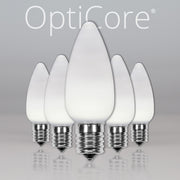 C9 Opaque Cool White OptiCore LED Bulbs
