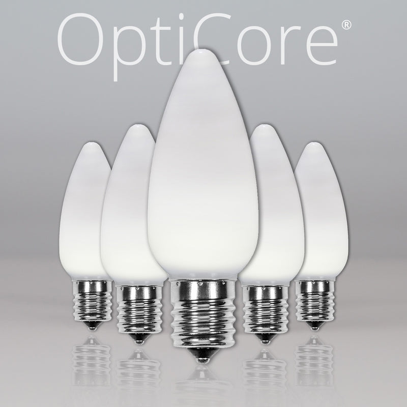 C9 Opaque Cool White OptiCore LED Bulbs