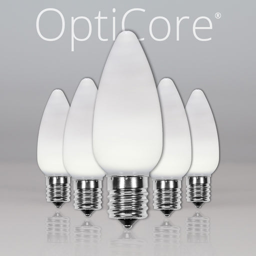 C9 Opaque Cool White OptiCore LED Bulbs