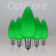 C9 Opaque Red OptiCore LED Bulbs