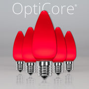 C9 Opaque Red OptiCore LED Bulbs
