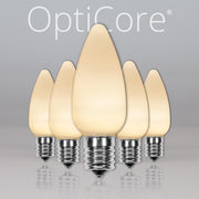 C9 Opaque Red OptiCore LED Bulbs