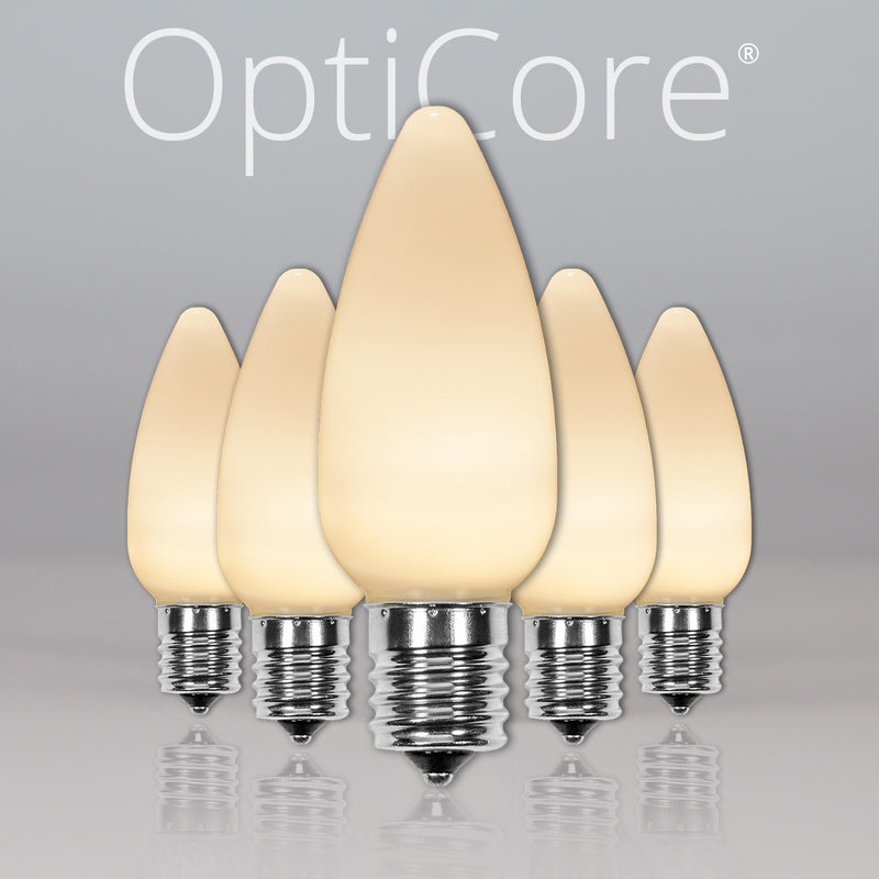 C9 Opaque Red OptiCore LED Bulbs
