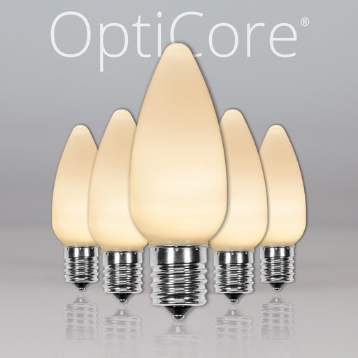 C9 Opaque Warm White OptiCore LED Bulbs