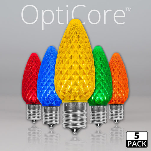 C9 Multicolor OptiCore LED Bulbs, 5-Pack