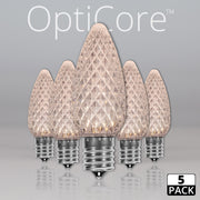 C9 Warm White OptiCore LED Bulbs, 5-Pack