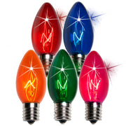 C9 Twinkle Multicolor Triple Dipped Transparent Bulbs