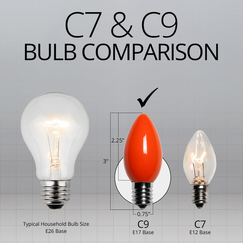 C9 Orange Opaque Bulbs