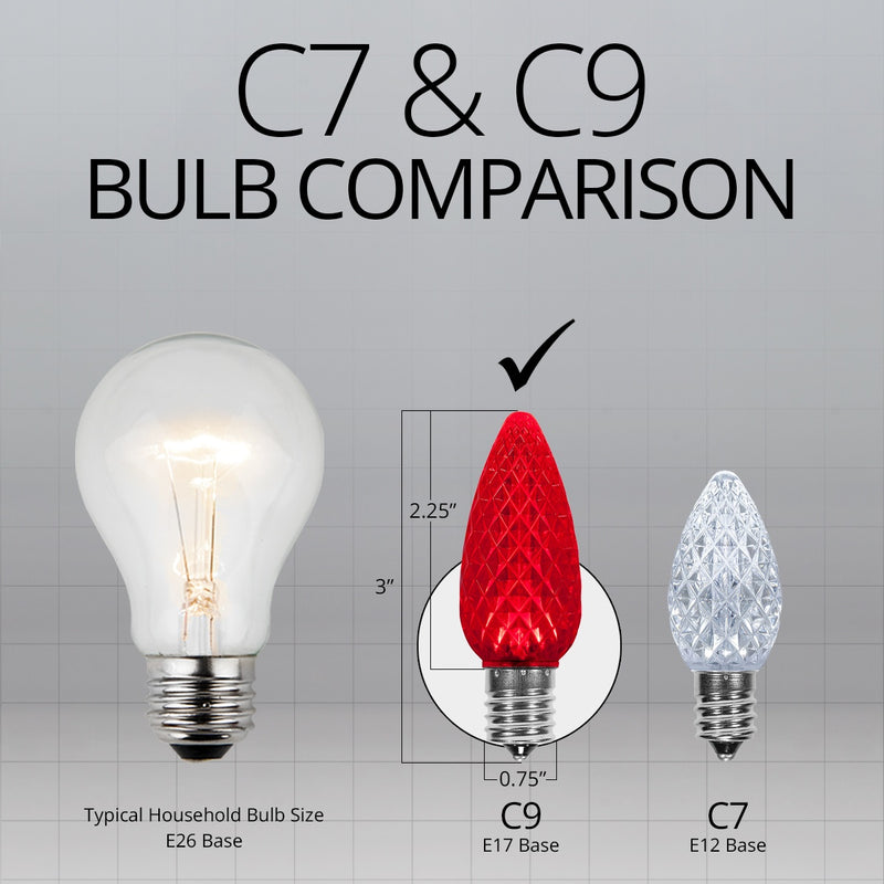 C9 Red OptiCore LED Bulbs