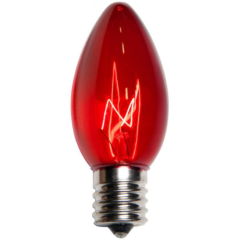 C9 Red Triple Dipped Transparent Bulbs