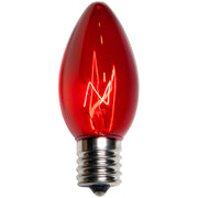 C9 Red Triple Dipped Transparent Bulbs