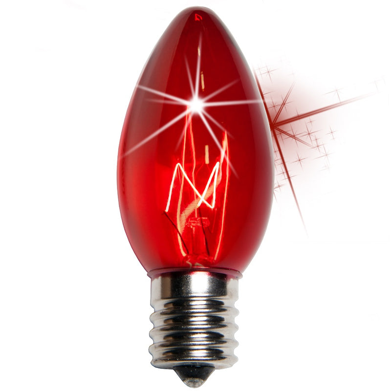 C9 Twinkle Red Triple Dipped Transparent Bulbs