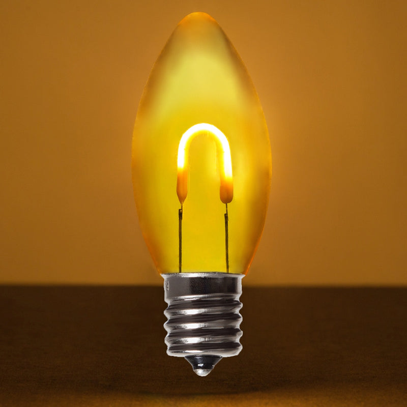 C9 Transparent Shatterproof Gold FlexFilament LED Bulbs