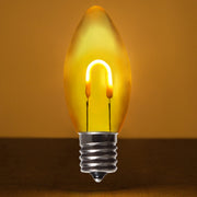 C9 Transparent Shatterproof Gold FlexFilament LED Bulbs