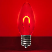 C9 Transparent Shatterproof Red FlexFilament LED Bulbs