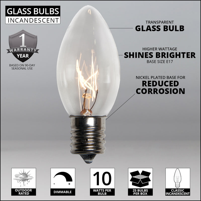 C9 Clear Transparent Bulbs