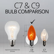 C9 Amber / Orange Triple Dipped Transparent Bulbs