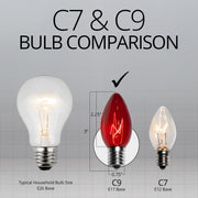 C9 Twinkle Red Triple Dipped Transparent Bulbs