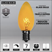 C9 Yellow Triple Dipped Transparent Bulbs