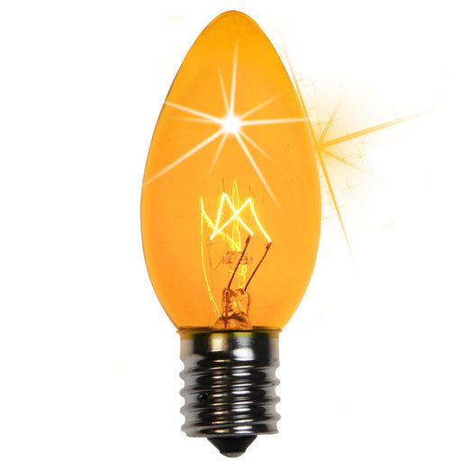 C9 Twinkle Yellow Triple Dipped Transparent Bulbs