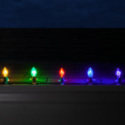 C9 Transparent Shatterproof Multicolor FlexFilament LED Bulbs