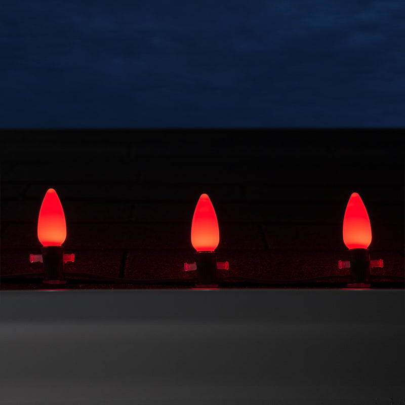 C9 Opaque Red OptiCore LED Bulbs