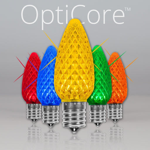 C9 Twinkle Multicolor OptiCore LED Bulbs