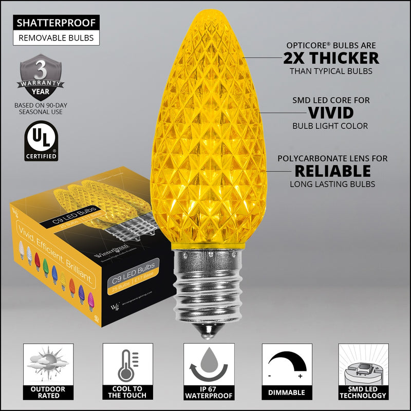 C9 Gold OptiCore LED Bulbs