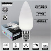 C9 Opaque Cool White OptiCore LED Bulbs