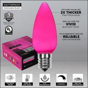 C9 Opaque Pink OptiCore LED Bulbs