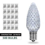 C9 Cool White OptiCore LED Bulbs, Contractor Pack