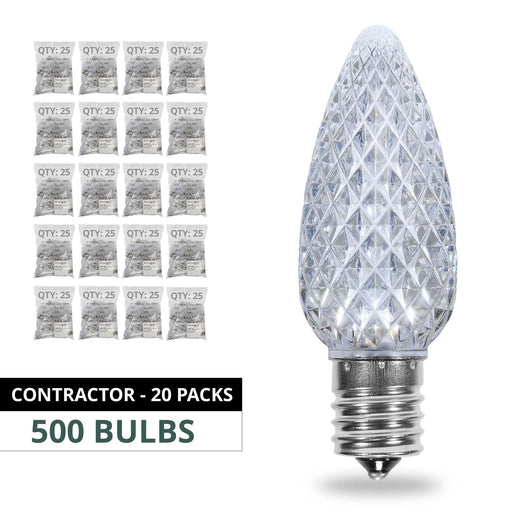 C9 Cool White OptiCore LED Bulbs, Contractor Pack