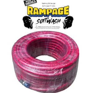 Rampage 3/4″ Red 200’ Softwash Hose No Crimped Ends. GHT Available.