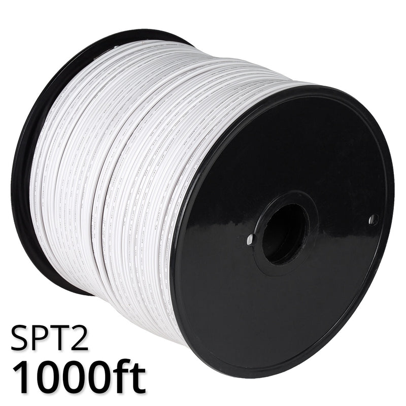White Outdoor Zip Cord Wire, 18 Gauge