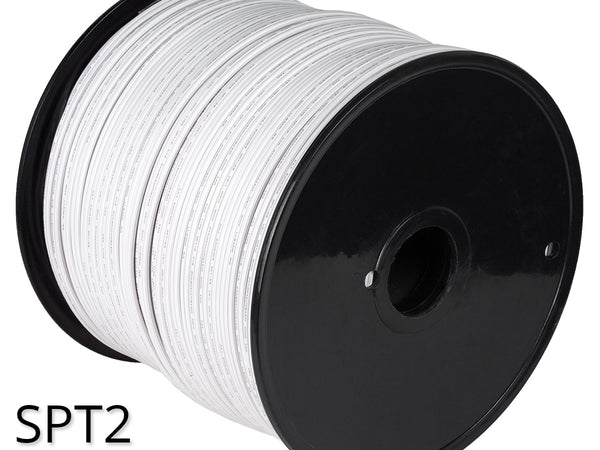 White Outdoor Zip Cord Wire, 18 Gauge