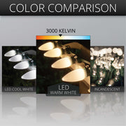 C9 Opaque Warm White OptiCore LED Bulbs