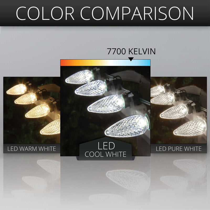 C9 Cool White Kringle Traditions LED Bulbs
